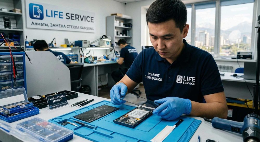 Замена  стекла samsung