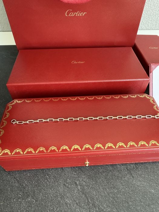Bratara Cartier Santos din aur alb 18K, small model