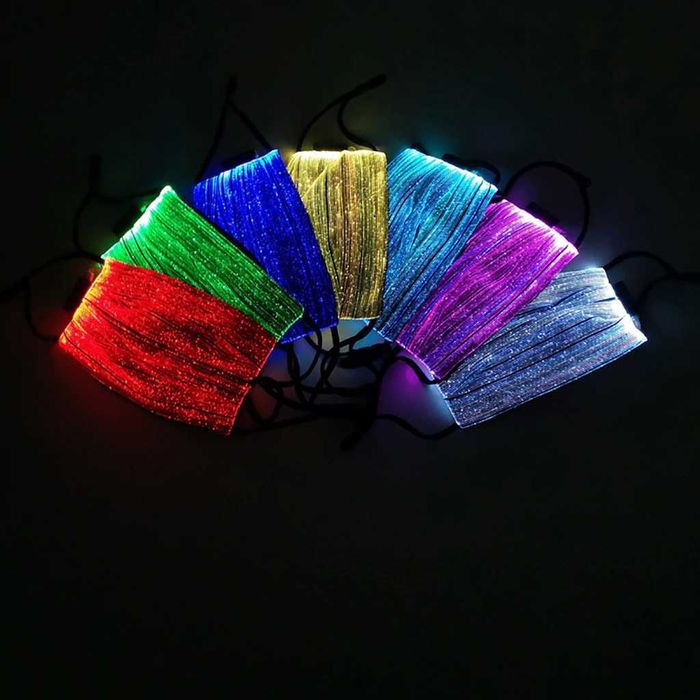 Masca fata lumina led fibra optica EDM concert luminoasa PM2.5 +CADOU!