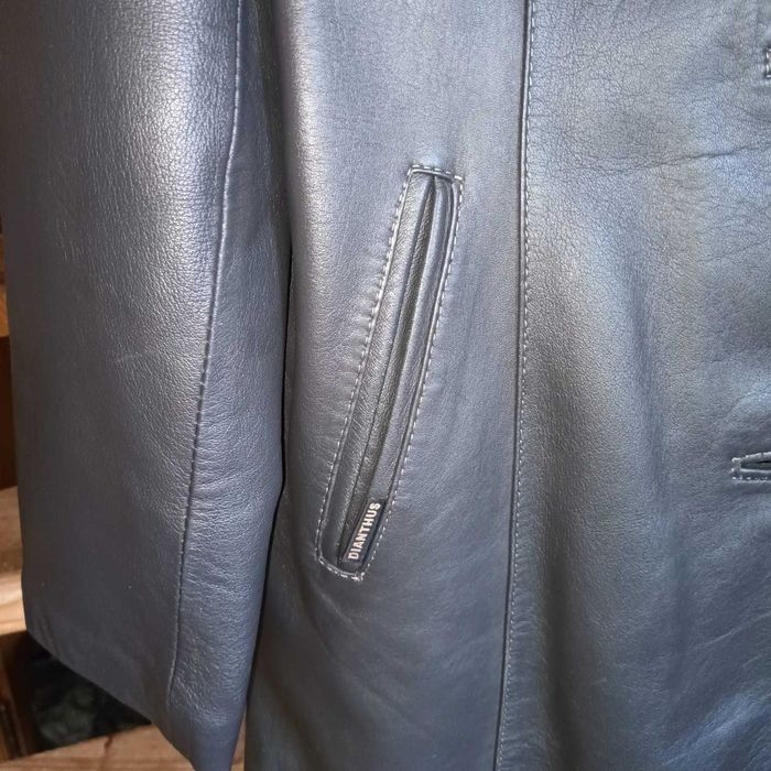Haină din piele naturală, dama, culoare gri, mărimea 46