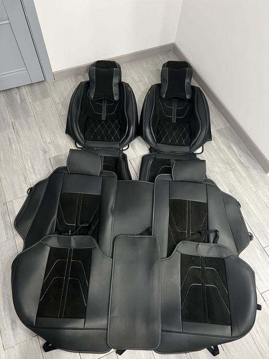 Авточехлы черные комбинированные