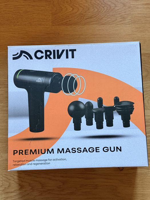 Aparat de masaj Crivit Premium Massage Gun nou cu accesorii