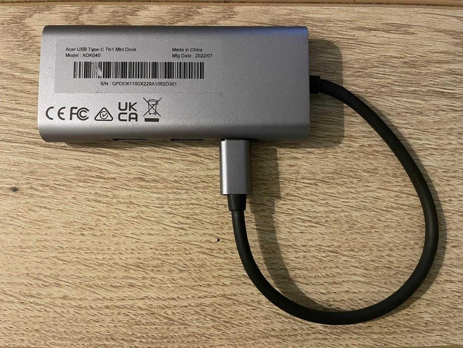Dock USB-C Acer 7-în-1 –  original (ADK040)