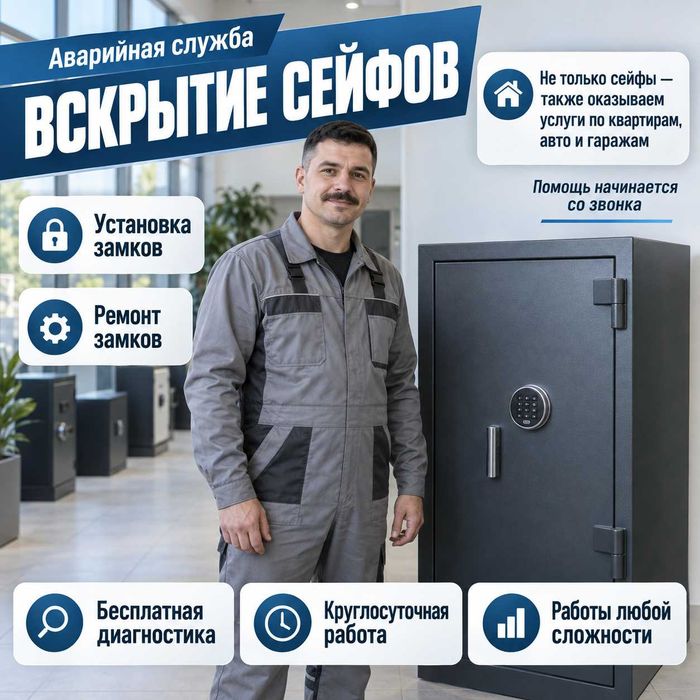 Вскрыть ключевой сейф_ремонт механического замка_восстановление ключей