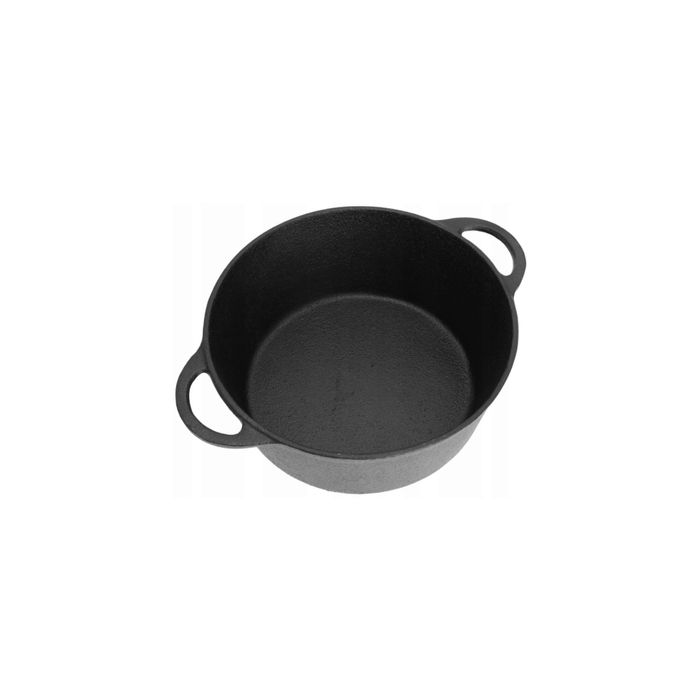 Oala din fonta 2.4litri, 21cm, cu capac, negru, KingHoff