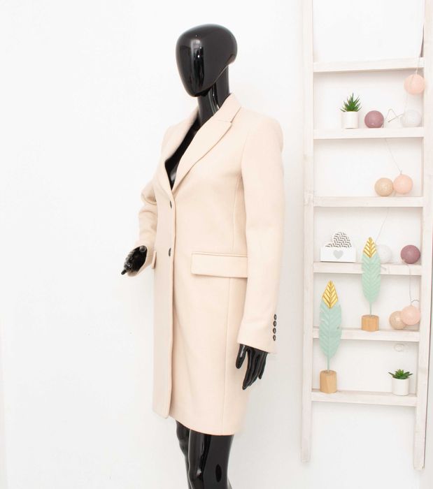 ZARA Manteco оригинално дамско преходно палто от вълна бежово XS