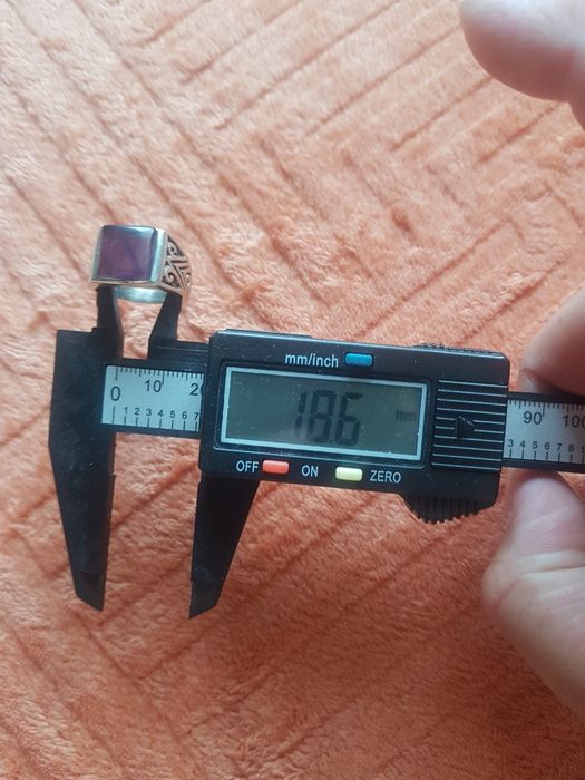 Inel ghiul vintage argint 835 piatra ametist ,18.6 mm,stare perfectă
