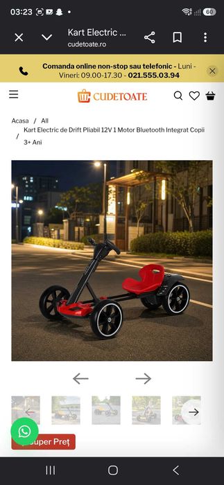 Se vinde kart electric