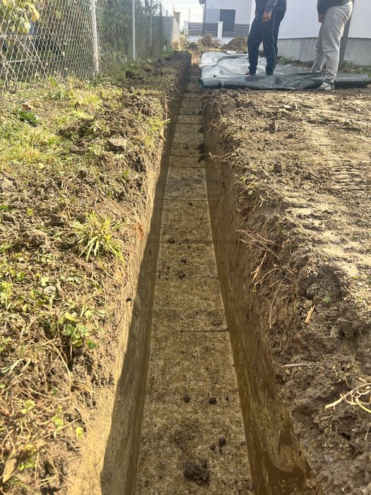 Servicii sapaturi,fundatii  casa gard piscina canalizari drenaje nivelare teren miniexcavator bobcat