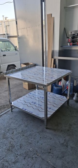 Стол Нержавейка  с полкой