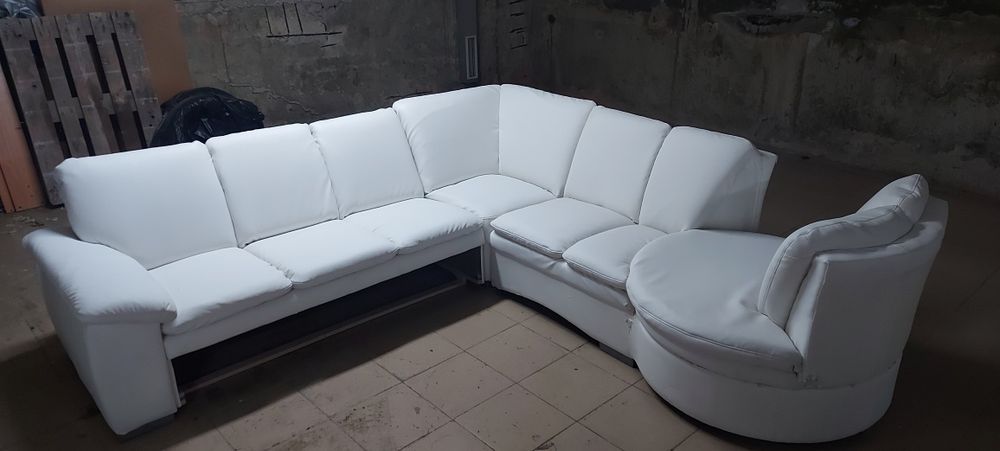 Холов диван - Кожен - Разтегателен