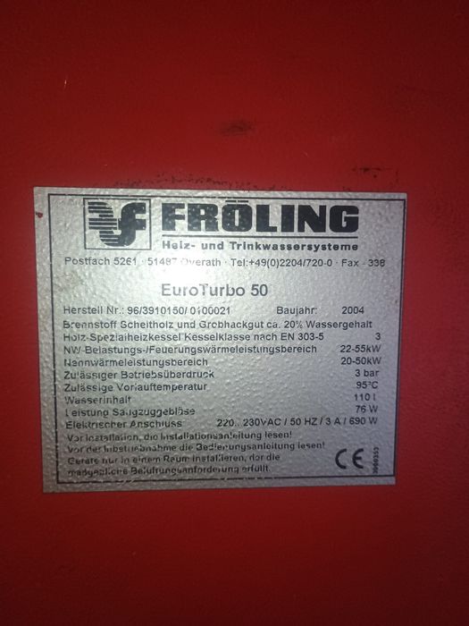Vand centrala pe lemne 55 Kw