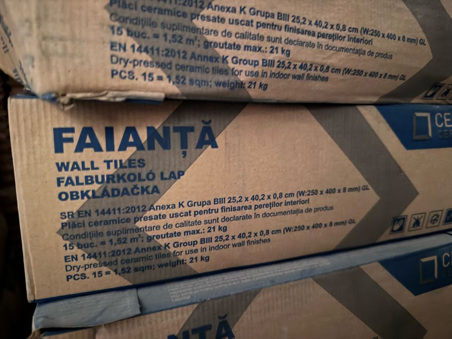 Gresie și faianță NOI – preț avantajos!