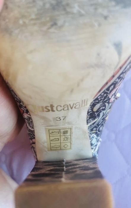 Боти Just Cavalli Baroque Floral and Leopard Print Satin Ankle Boots