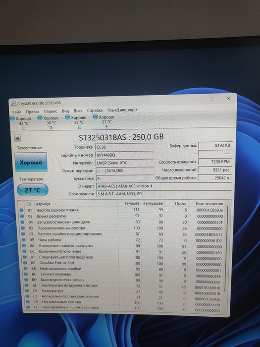 Жёсткий диск 250 GB