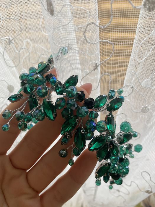 Невероятна бална рокля в петролно зелено, подарък чанта и бижу