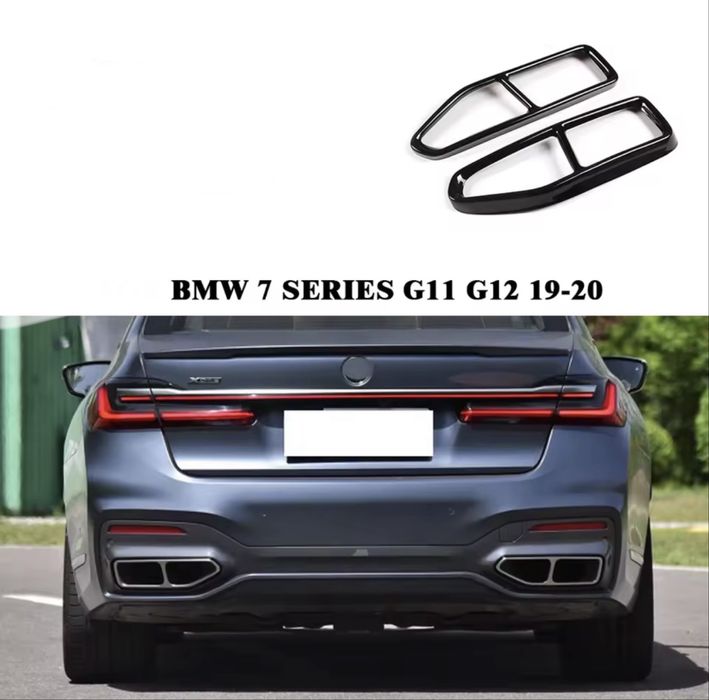 Ornament topa tips evacure esapament negru lucios Bmw Seria 7 G11 G12