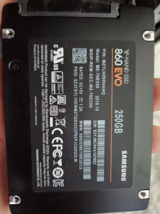 SSD Samsung evo 860 helath 100%