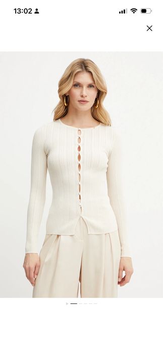 Elisabetta Franchi блуза с красив дизайн цвят ivory