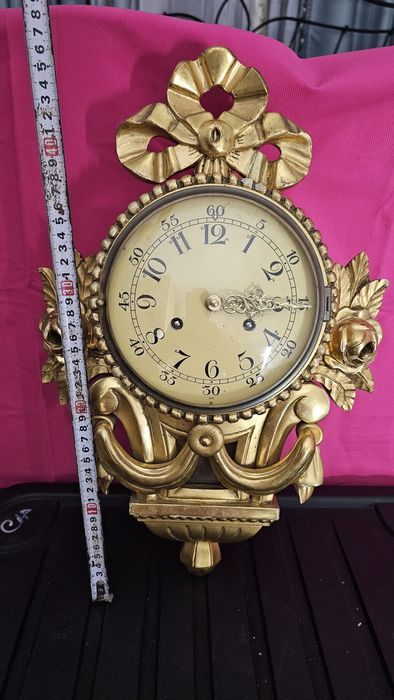 Ceas de perete vintage mecanic, stil baroc – 44 cm