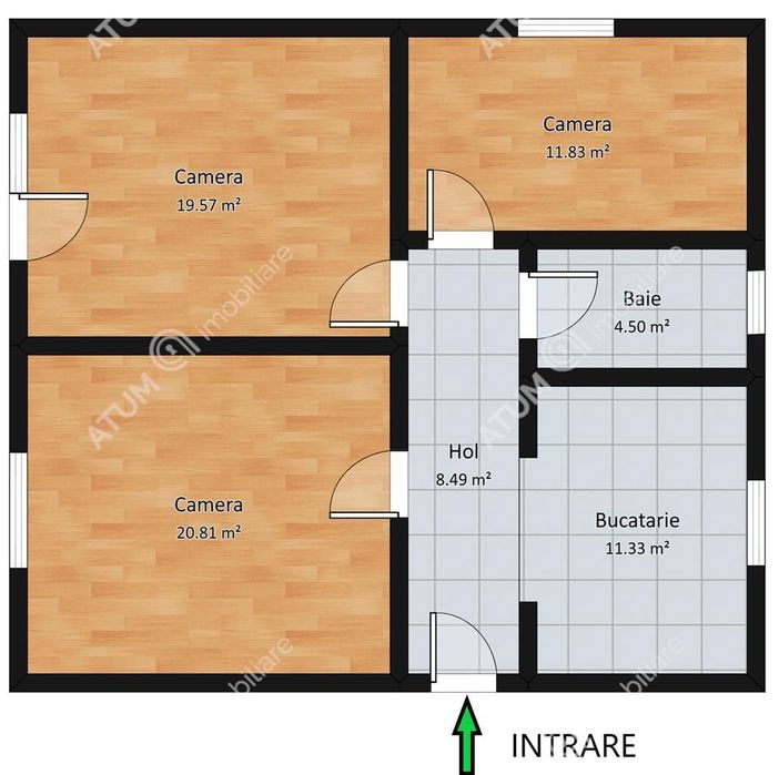 Apartament cu 3 camere si gradina proprie in Vasile Aaron din Sibiu