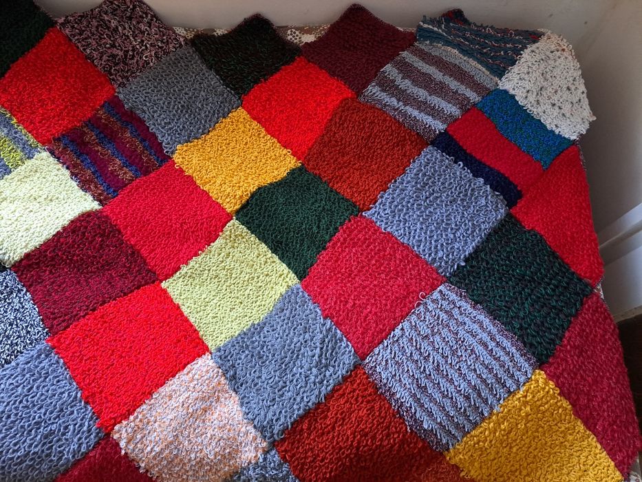 Покривки за легла 2 броя. Цветни, ръчно изработени фъкани.