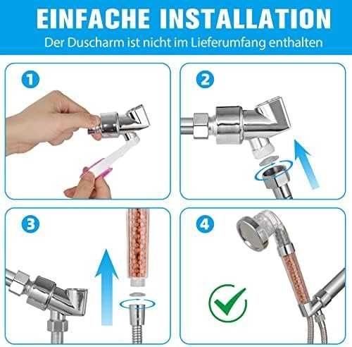 Нова SPA душ слушалка с йонен филтър, силна струя, 3 режима и маркуч