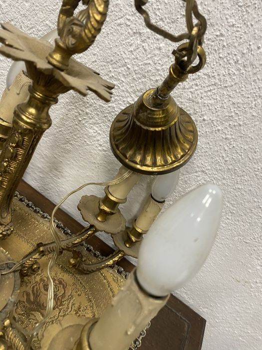 Голям френски бароков полилей от масивен излят месинг барок