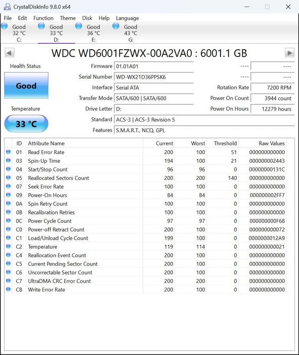 Hard Disk desktop WESTERN DIGITAL Black 6TB, 3.5", SATA 3, 7200rpm, 128MB, WD6001FZWX