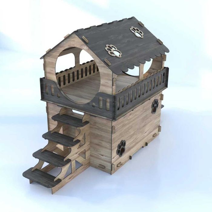 Просторна Многоетажна Къща за Котки – Стилна и Удобна!