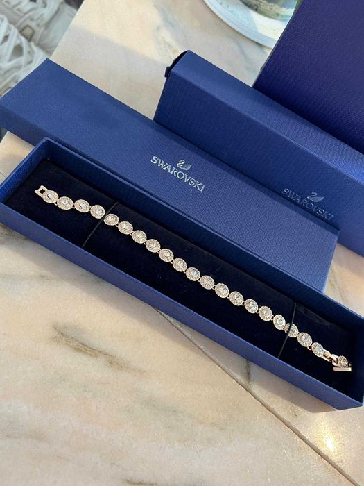 Bratara Swarovsk Model Angelic Tennis Rose/Gold