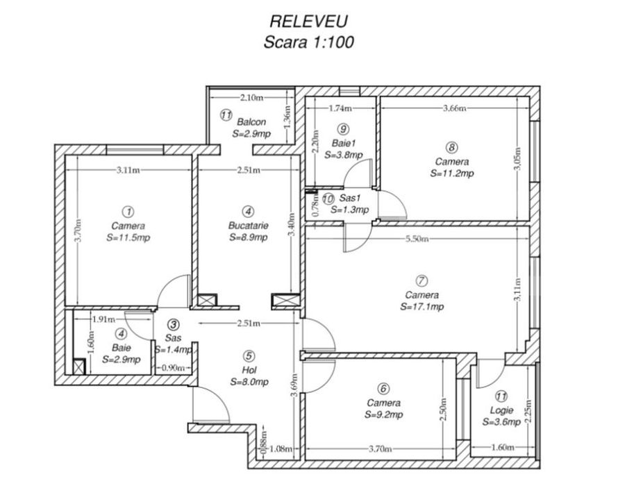 Apartament 4 camere, 82 mp utili, zona Complexul Studentesc