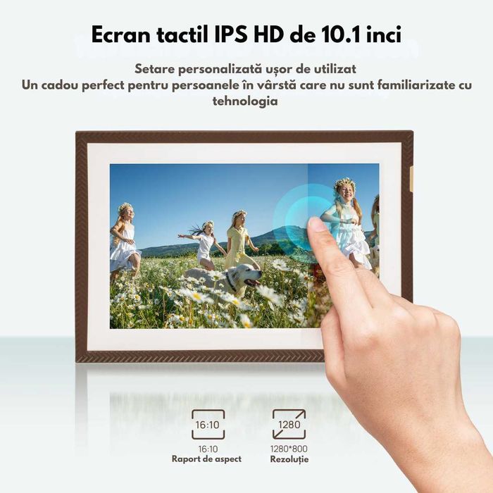 Rama Foto Digitala Wifi, Ecran IPS HD 10.1 inch, Memorie 32GB,Qova D10