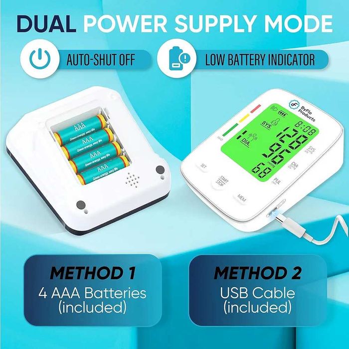 Апарат за кръвно ByFloProducts с цветен дисплей и маншет 22-42см ...