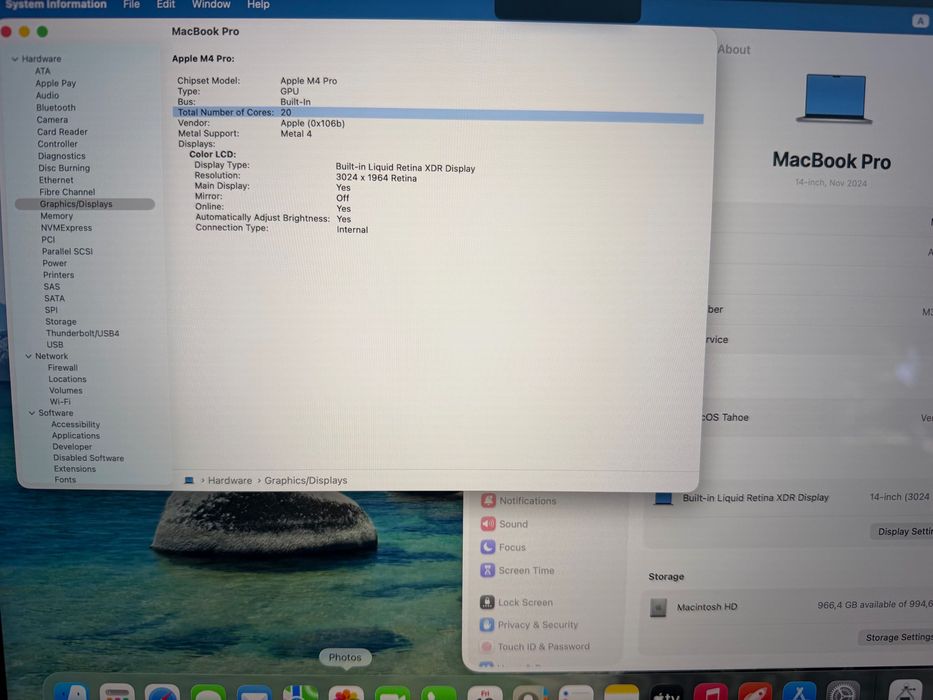 НОВ MacBook Pro 14" M4 PRO Chip 14-CPU/ 20-GPU/ 24GB RAM/ 1TB SSD В ГАРАНЦИЯ