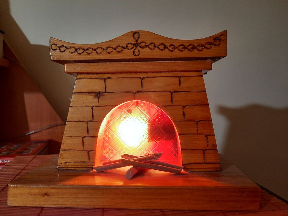 Veioza  șemineu artizanat  sau  set Veioze electrice