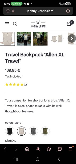 Туристическа раница Johnny Urban Travel Allen XL