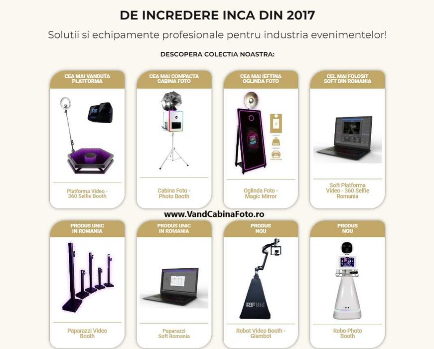 NOUTATI! Brat Robotic GLAMBOT si PAPARAZZI Booth de vanzare PBF TECUCI