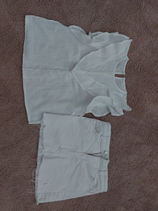 Costum fete Mango fusta blug bluza panza