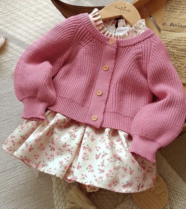 Нова детска рокля с жилетка