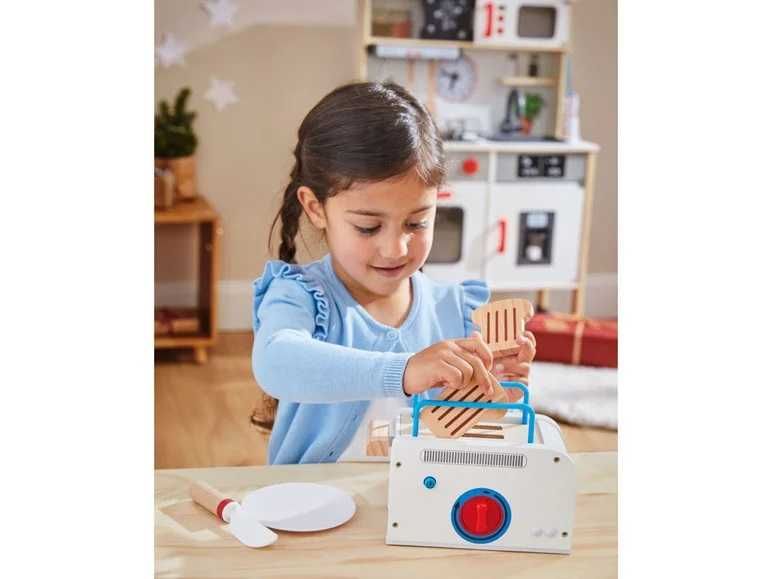 Дървени играчки за кухня Сейф Везна Тостер Кухненски робот Кошница