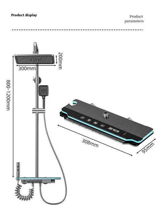 Модерен интелигентен душ с дисплей и LED подсветка D51