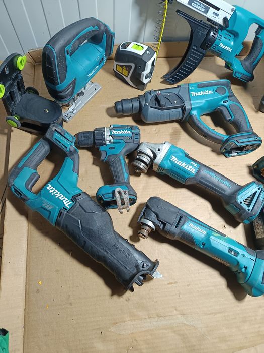 Set Makita Dewalt 18v rotopercutor flex fierăstrău circular impact multifuncțional radio pendular acumulatori Kit profesional scule  Milwauckee