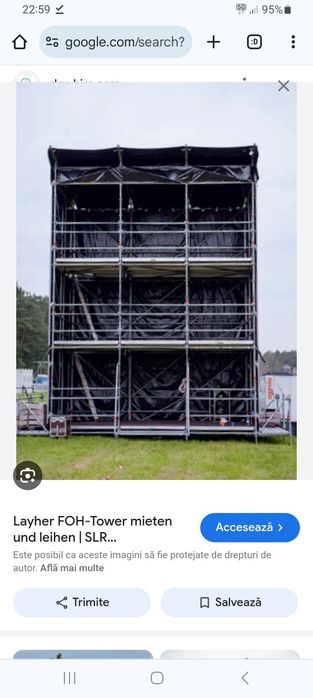 Podina scena layher, structura layher, cort