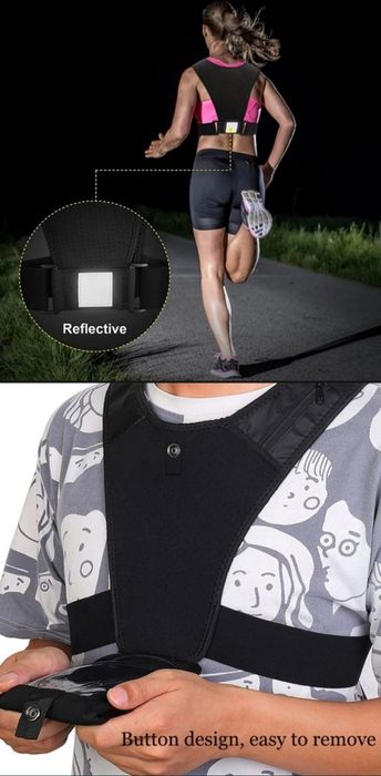 Нагрудная сумка для бега и спорта женская мужская удобная