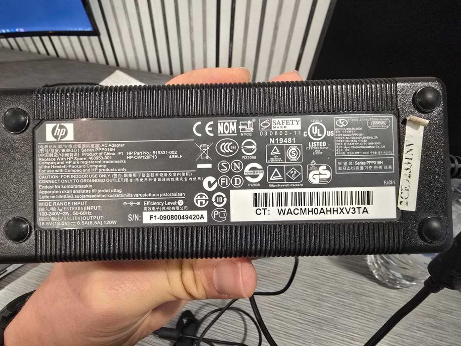 OEM оригинално зарядно адаптер за лаптоп HP 6.5A 120W