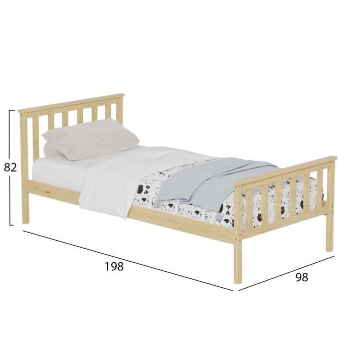 Легло, Gimly, Натурален, Сив, Бял, Чам, 190х90см.