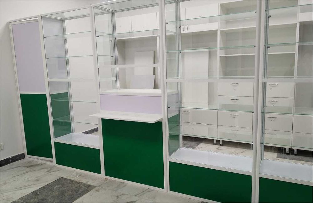 Витрина торговая из профиля и стекла, Акция,прилавки,для магазина asvi