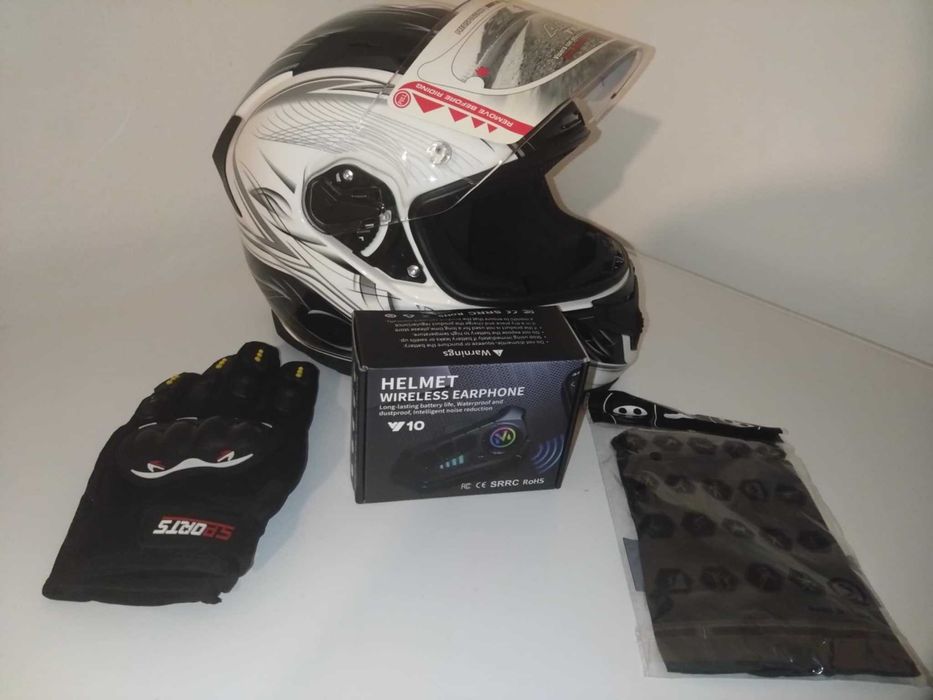 Casca moto Airoh L, +manusi+cagula +Sistem de comunicare