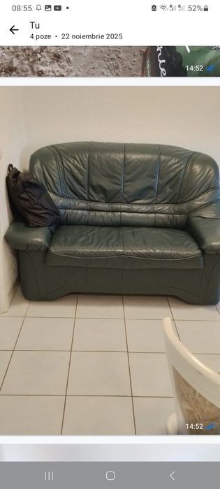 Set de canapea și fotoliu de piele aduse din Germania.